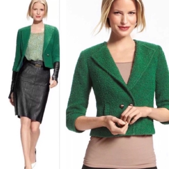 CAbi Jackets & Blazers - Cabi Wool Blend Boucle Blazer Jacket Ivy Green 8